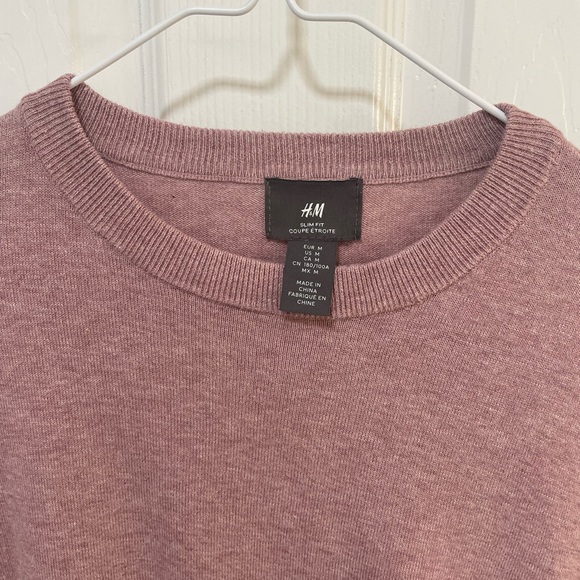 H&M Sweater, Ladies Medium, Rose Color, 100% Cotton, Round Neck, Long Sleeves - Picture 3 of 5